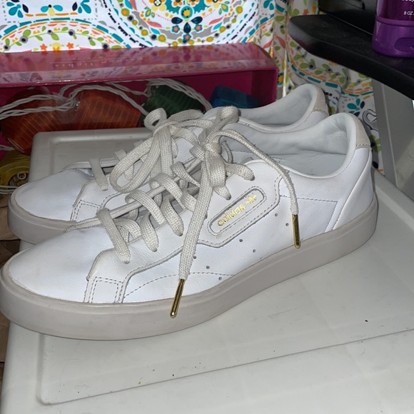 adidas Shoes - 8.5 adidas sleek white performance lace up sneakers
